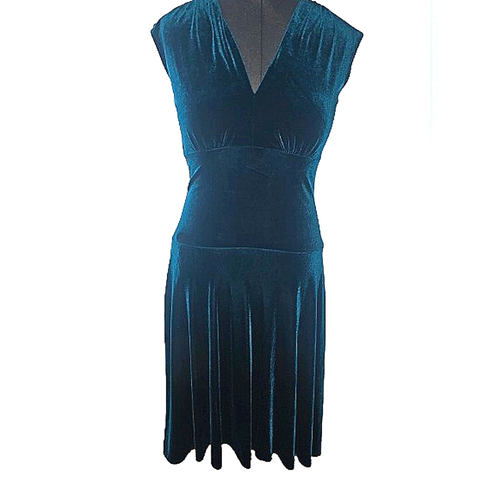 Teal sleeveless midi dress size 8